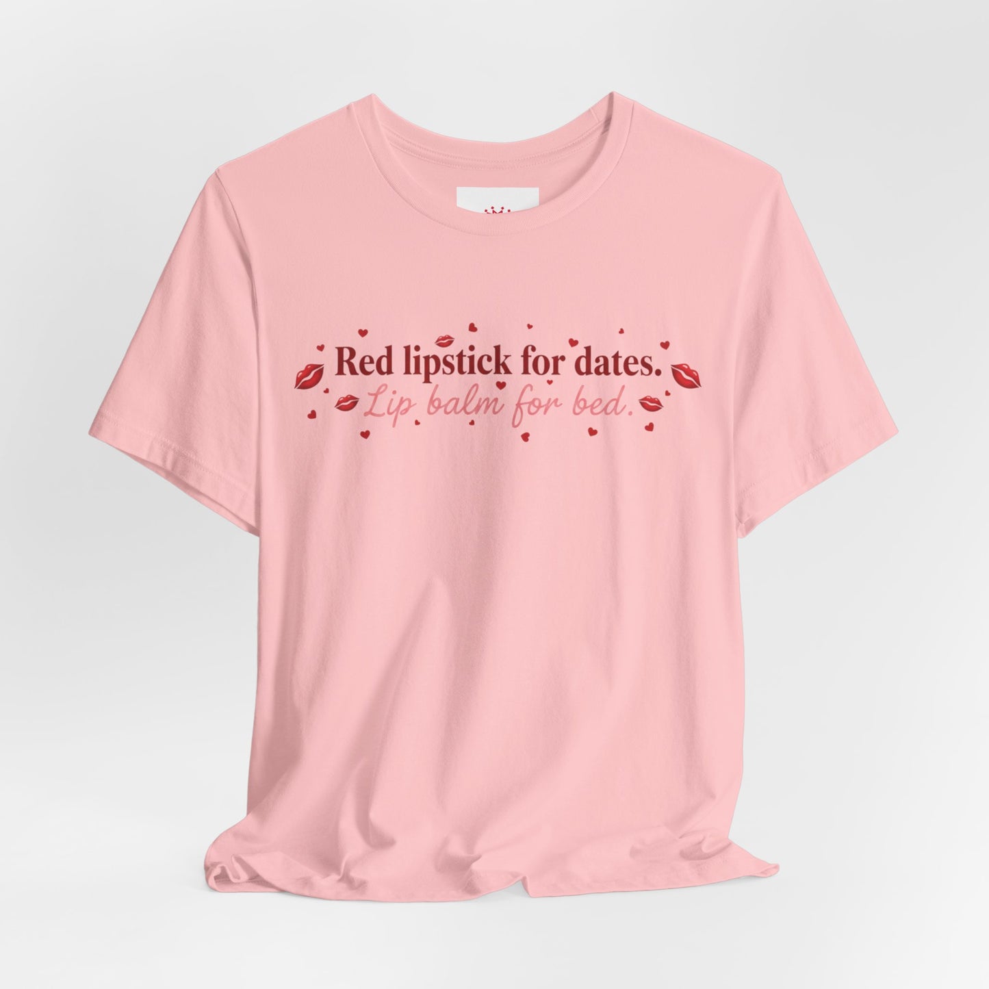 Red Lipstick for Dates, Lip Balm For Bed Tee — Pink Tease T‑ Shirt