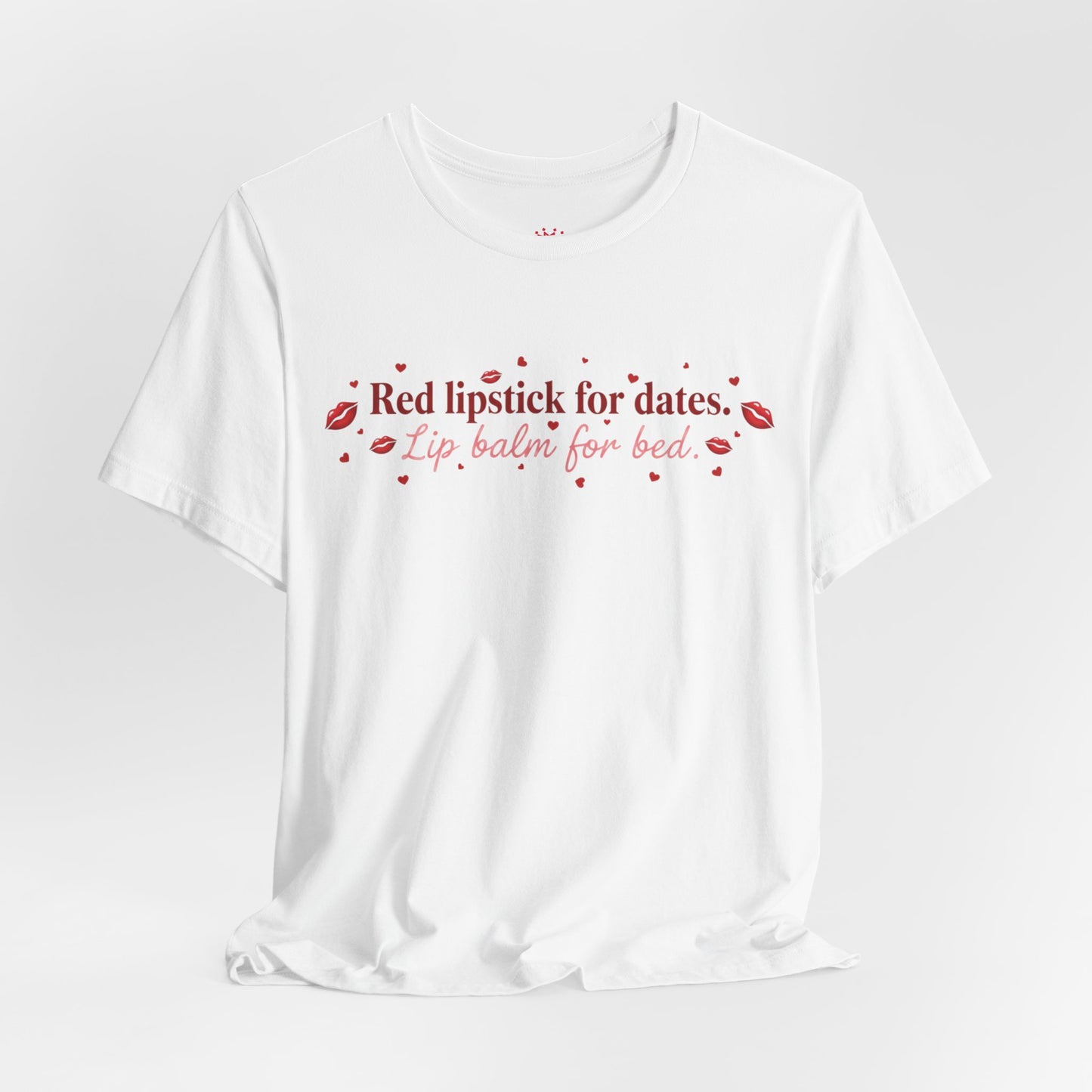 Red Lipstick for Dates, Lip Balm For Bed Tee — Pink Tease T‑ Shirt