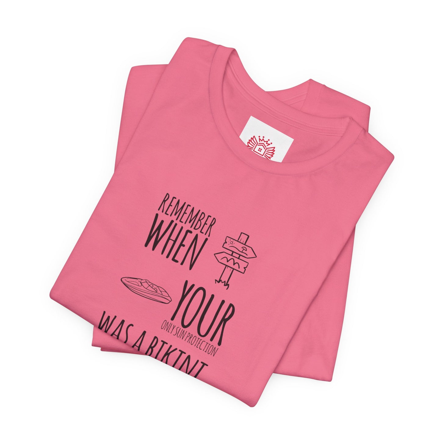 Beach Nostalgia Tee — "Remember When Your Motivation Was a Bikini and a Band Aid"