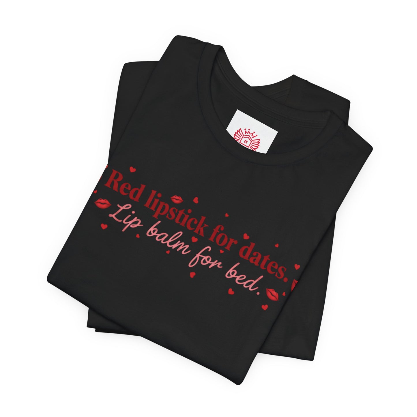 Red Lipstick for Dates, Lip Balm For Bed Tee — Pink Tease T‑ Shirt