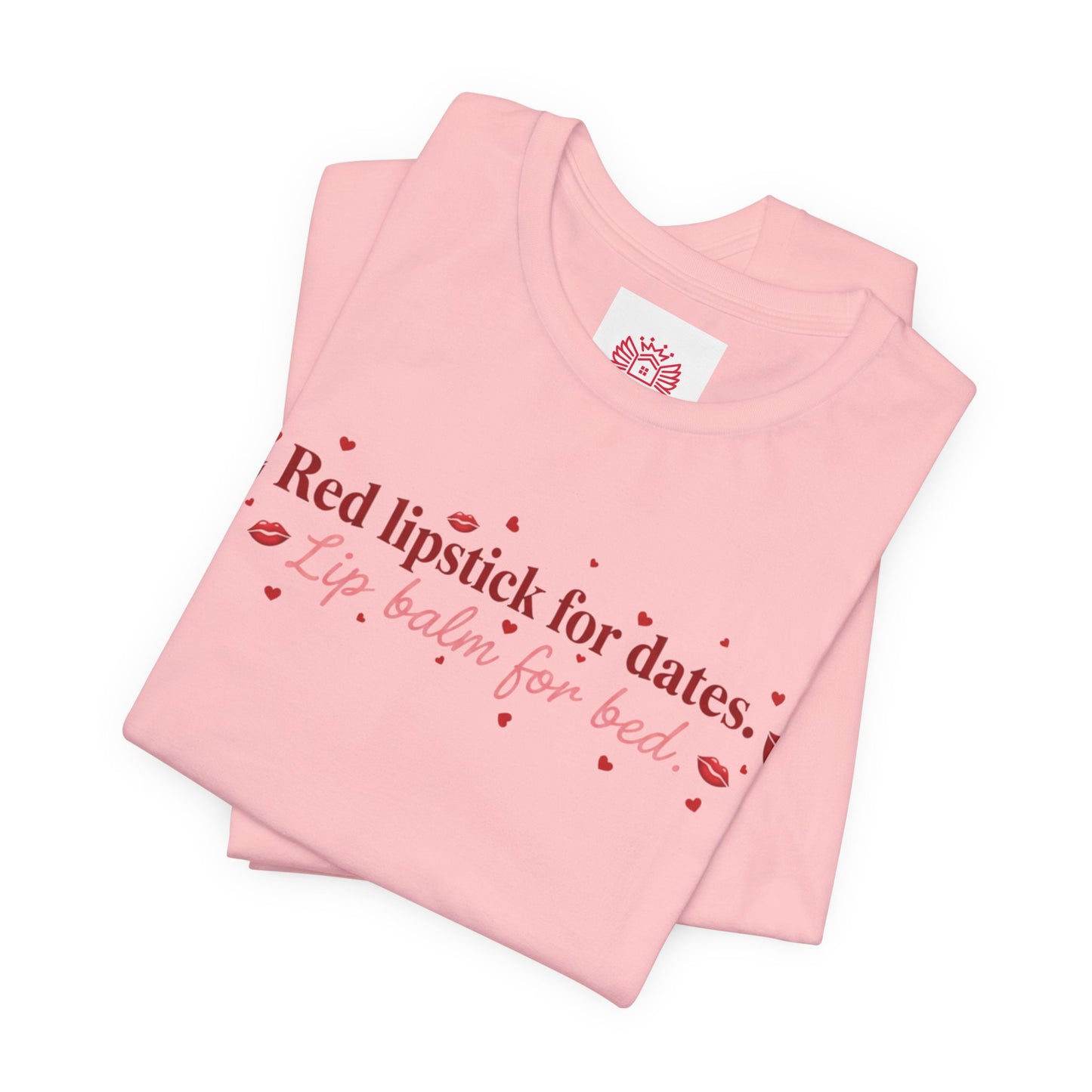 Red Lipstick for Dates, Lip Balm For Bed Tee — Pink Tease T‑ Shirt