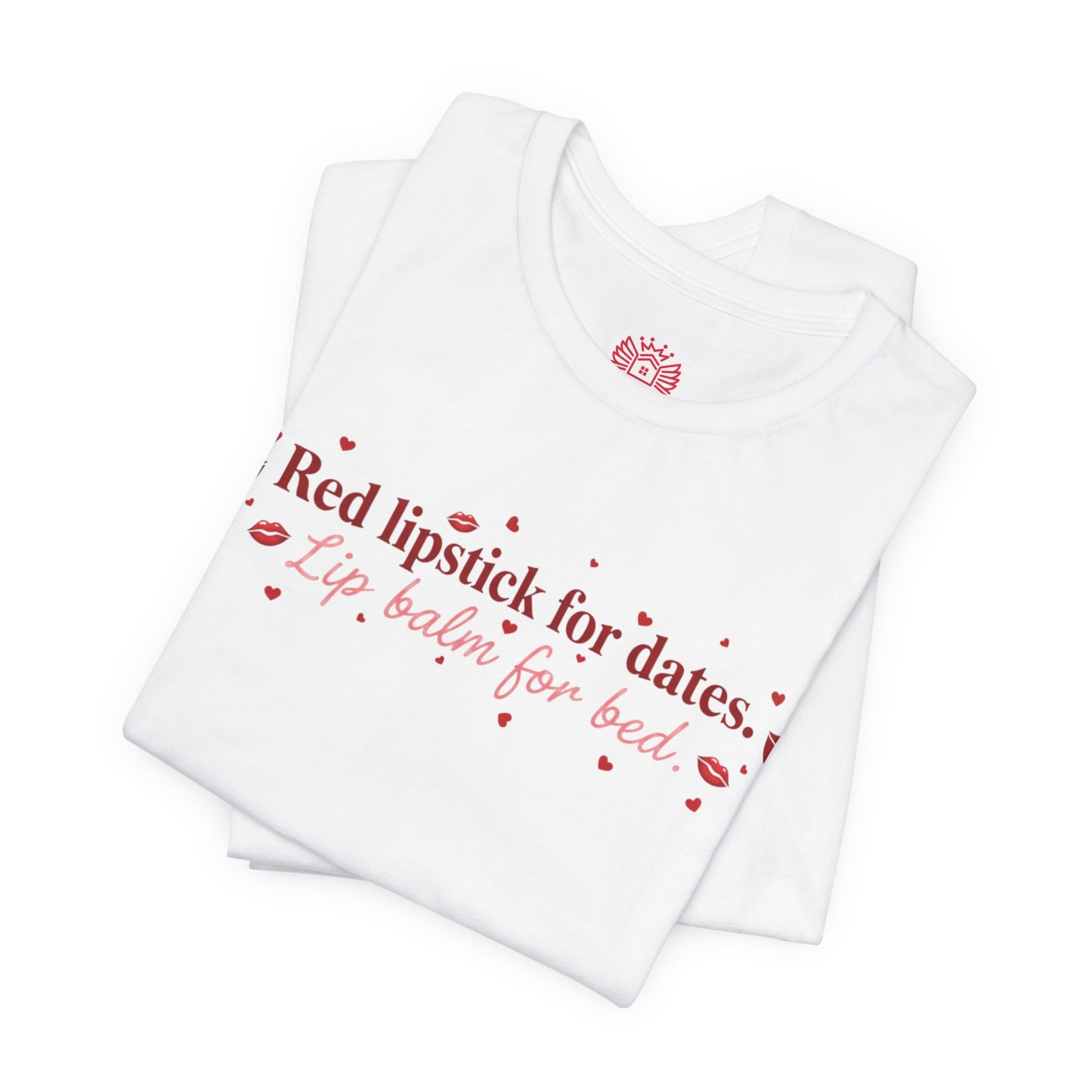 Red Lipstick for Dates, Lip Balm For Bed Tee — Pink Tease T‑ Shirt