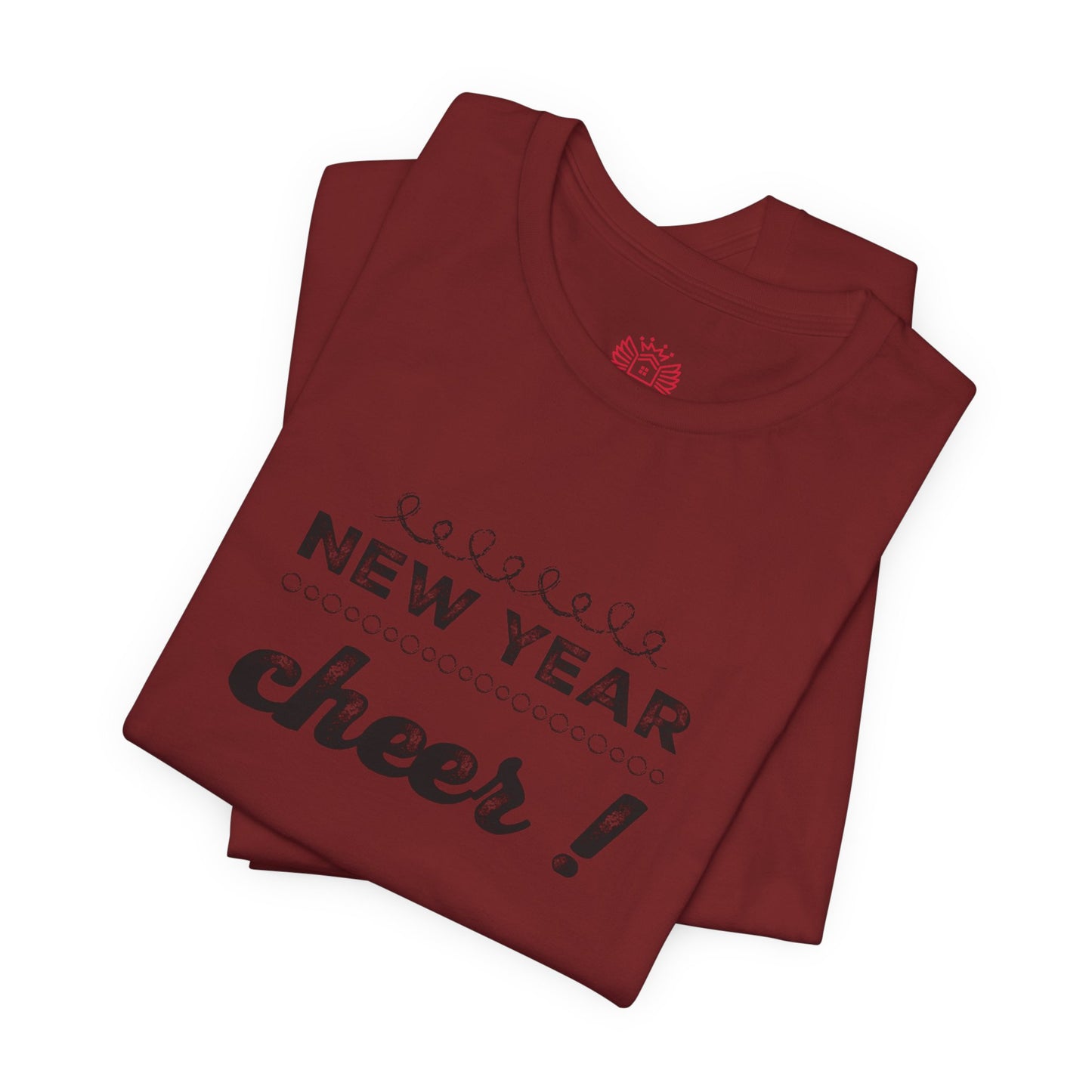 New Year Cheer T-Shirt — Retro Script Holiday Celebration Tee