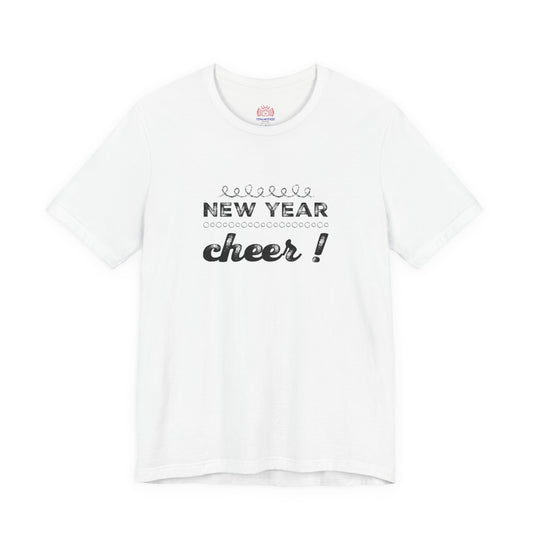 New Year Cheer T-Shirt — Retro Script Holiday Celebration Tee